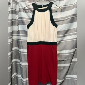 LOFT dress. Red bottom with pockets!
Sleeveless Off White top with black size 4